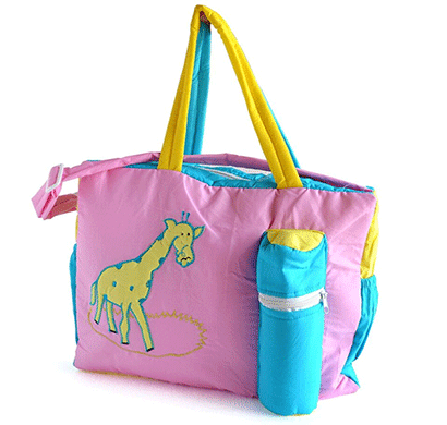 love baby giraffe cloth bag - mother bag - baby bag (pink)